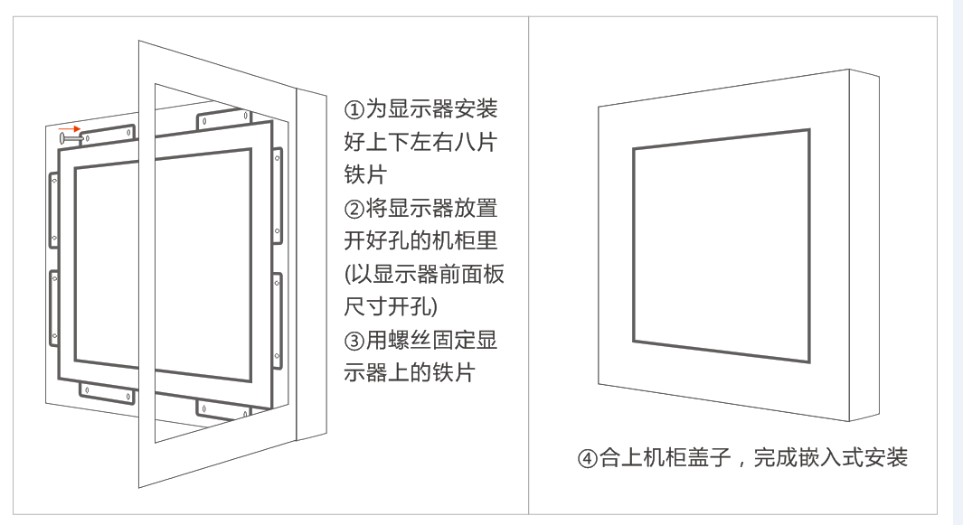 嵌入式工業(yè)一體機(jī)安裝圖